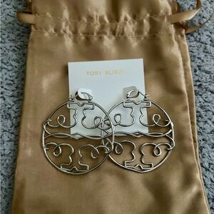 Tory Burch silver hoop earrings (NEW)
